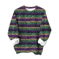 thumbnail image 2 of TaTaai Femmes Mardi Gras Imprimé Col Rond Manches Longues Chandail en Molleton Décontracté Mode Ample Sans Capuche Chandail pour Usage Quotidien Bureau Rue Doux Confortable Cadeau, 2 of 3