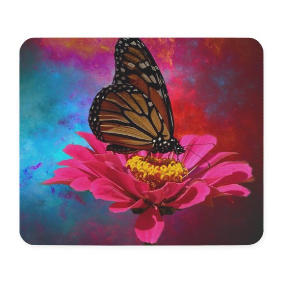 CafePress - Fuschia Butterfly Gerber Daisy Mousepad - Non-slip Rubber Mousepad, Gaming Mouse Pad