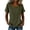 Army Green, variant on Linen Tunic Shirts for Women 2026 Summer Vintage Solid Color Short Sleeve Buttons Oversized Scoop Neck Blouse Tees