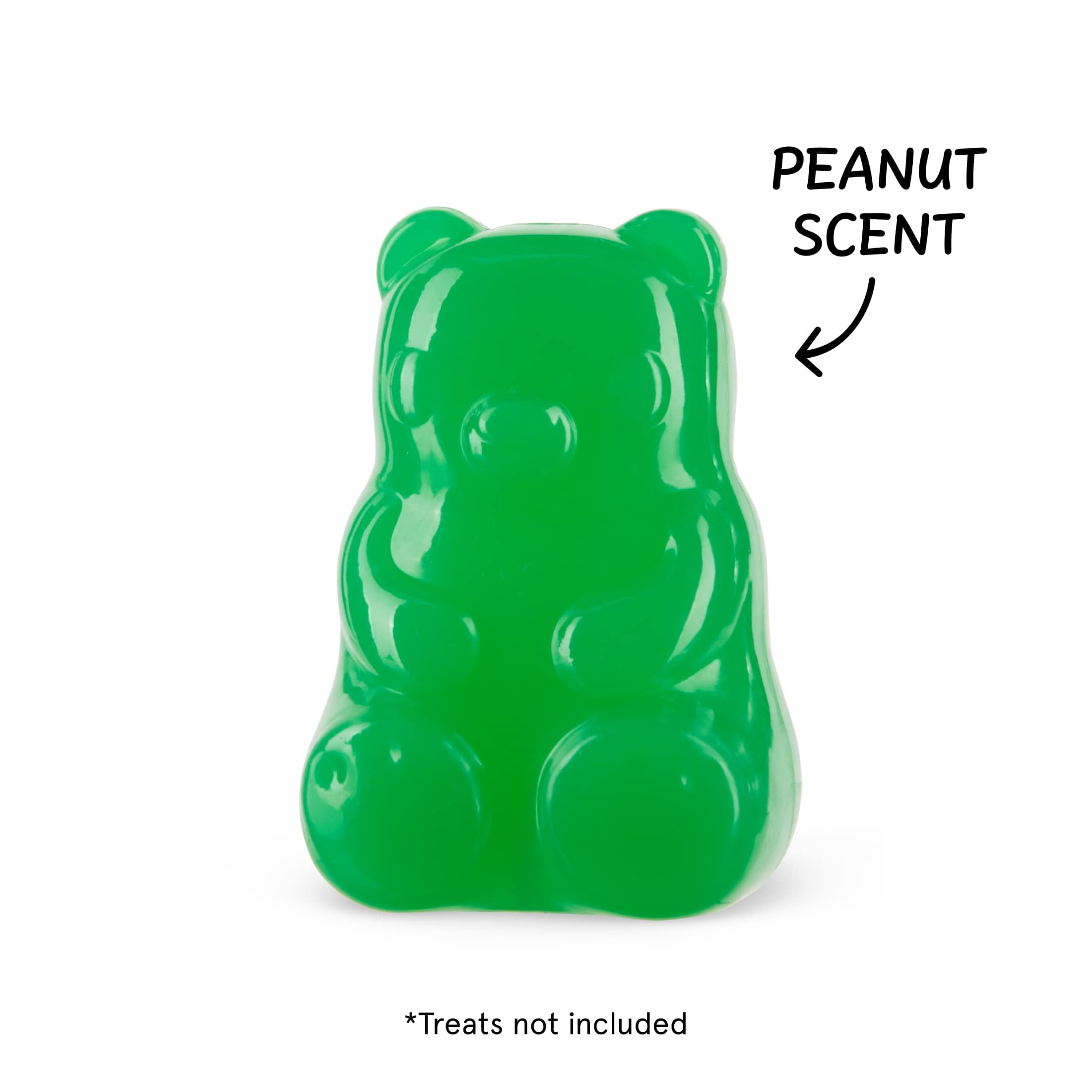 BARK Super Chewer Munchie The Bear Gummy Bear Green Rubber Dog Toy S