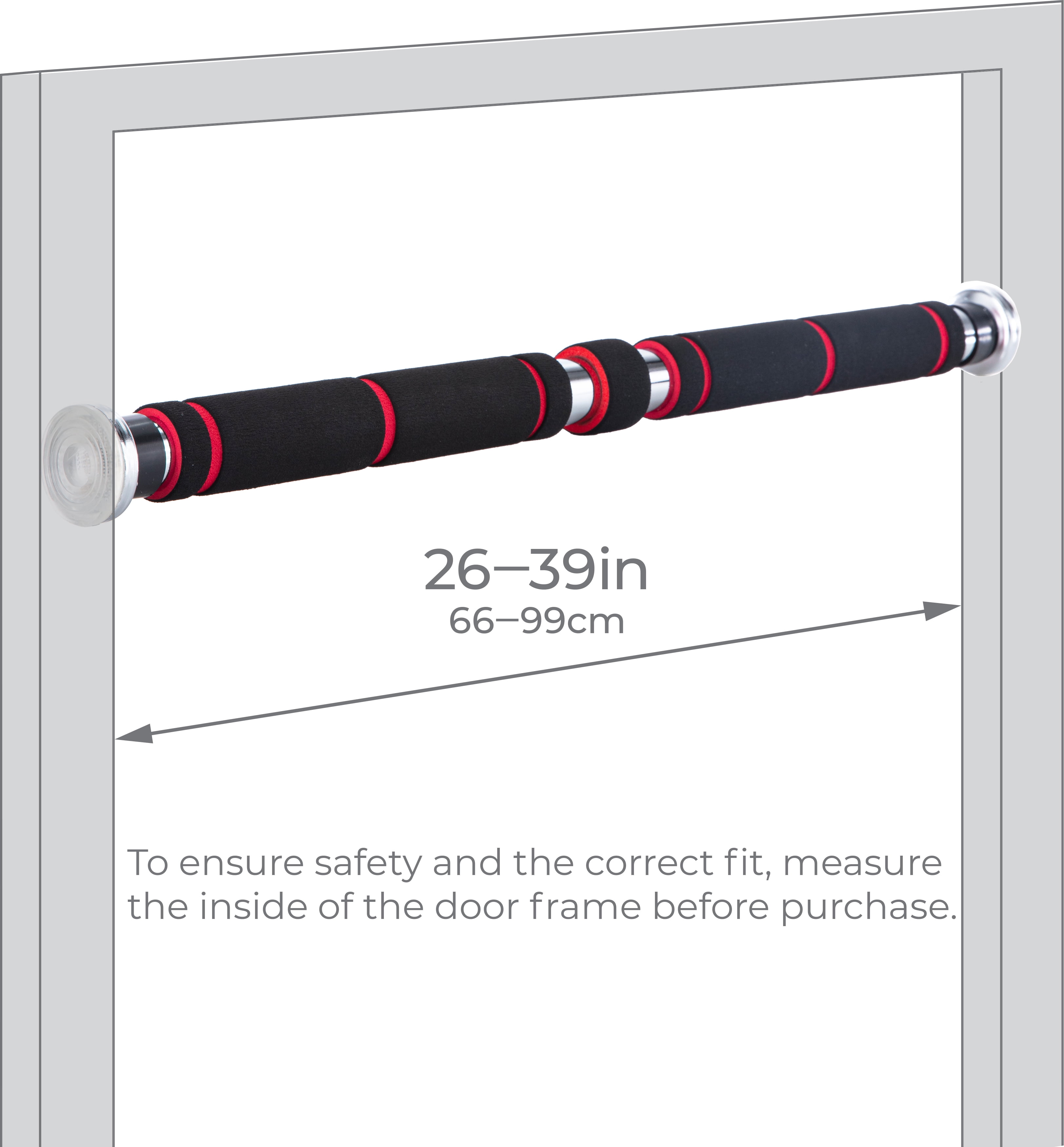 Iron Chin Up Bar Sraight Version - Pull Up Bar for In-Home Fitness - Mounts in All Residential Doorway - Get Strong Fast Without Going to the Gym - Whole Body Exercise for Toning and Strength