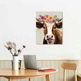 thumbnail image 2 of Nawypu ART Wall Art Room Decor Framed Animal Paintings Headworn flower Cow Canvas for Living Room Bedroom children's room Home Decoration Ready to Hang, 2 of 4