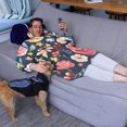 thumbnail image 3 of Wearable Oversized Blanket,Pioneer Flower Floral Print Pattern Wearable Blanket Hoodie for Adults,Cozy Hooded Blankets with Super Pockets,Super Warm Fuzzy Pullover for Women & Men, 3 of 6