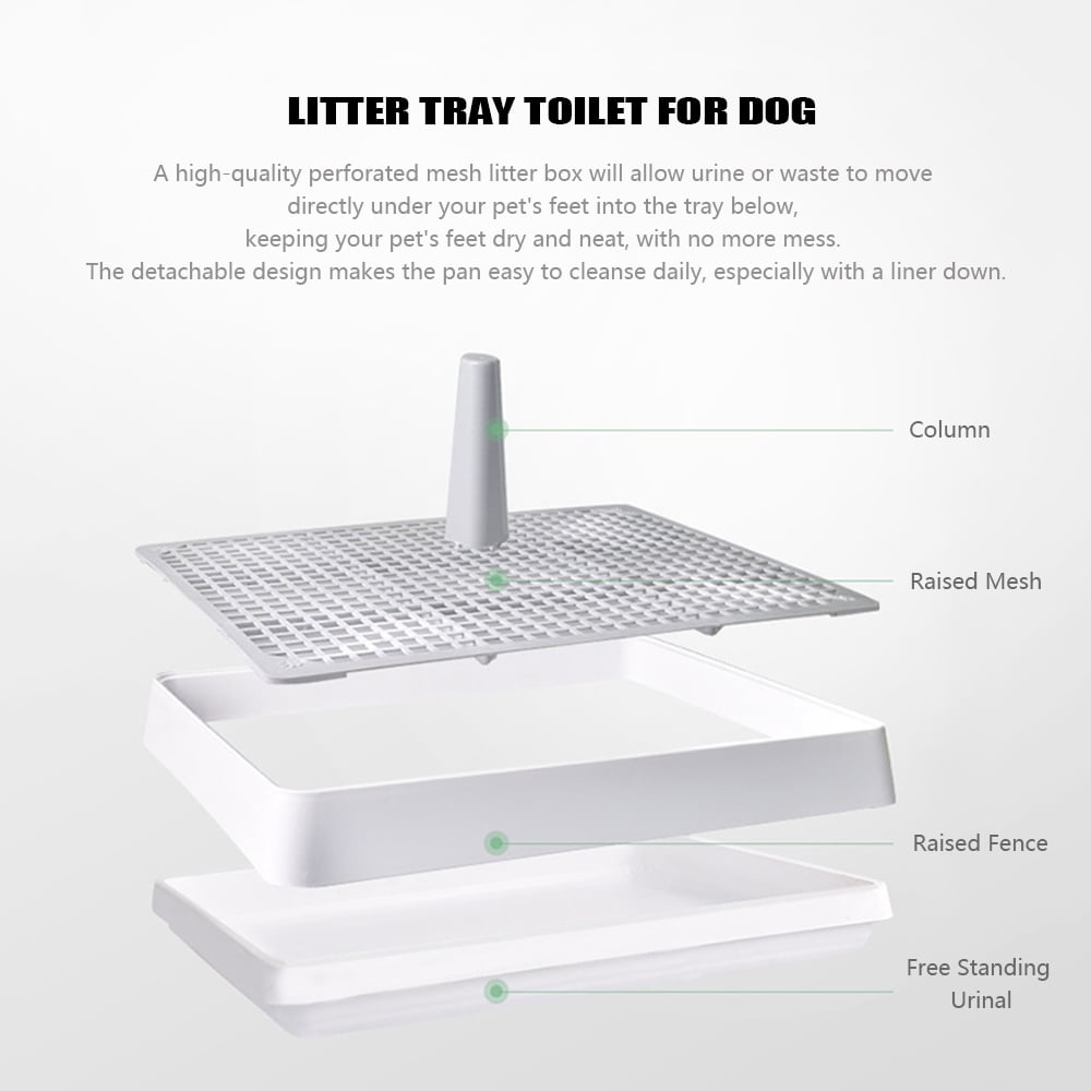 Litter Pan with Grid Dog Training Pan Cage with Toilet Tray Animal