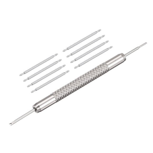 Uxcell 25mm Reemplazos de pasadores de correa de reloj, 1.5mm de diámetro, 8PCS, con herramienta de barra de resorte