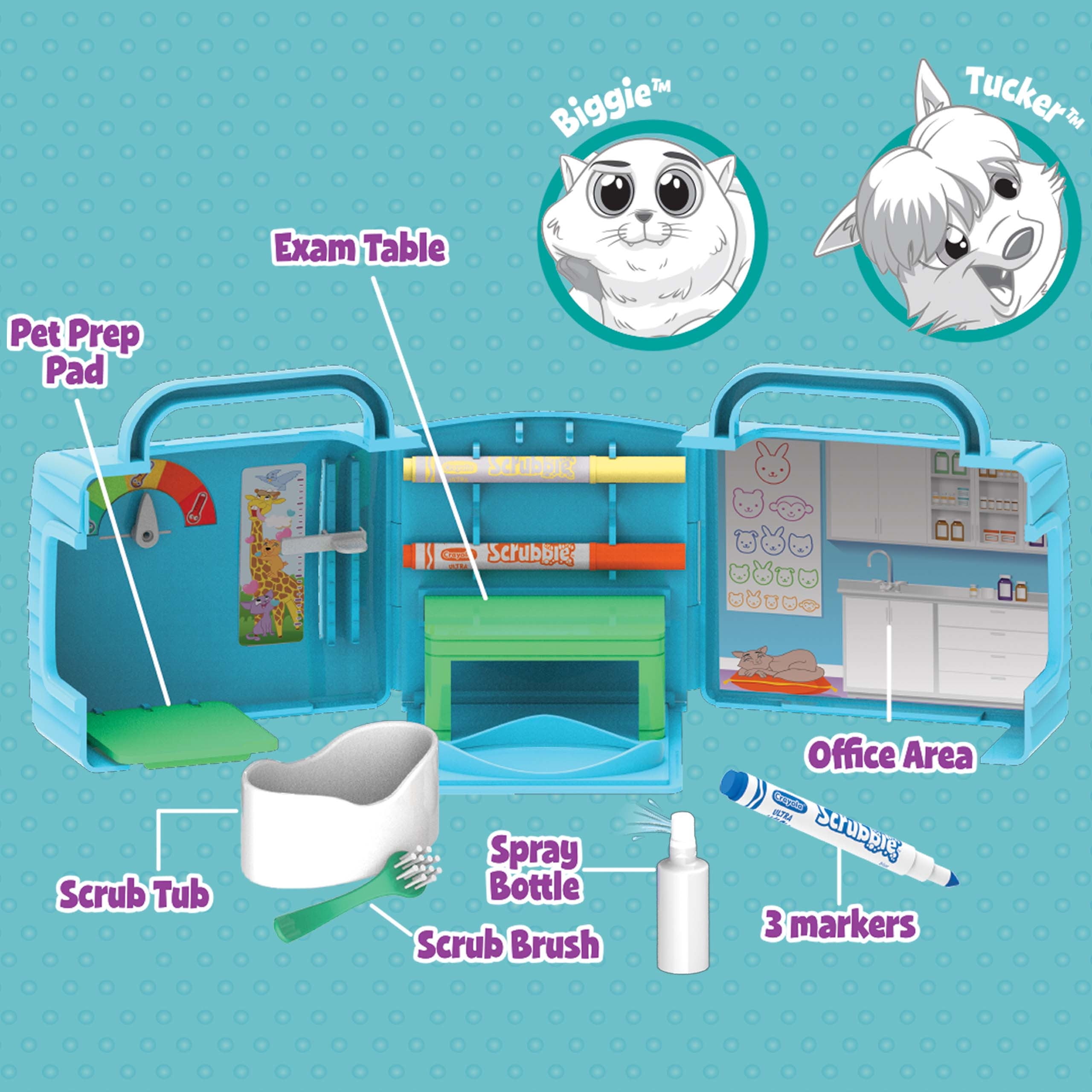 scribble scrubbie vet set