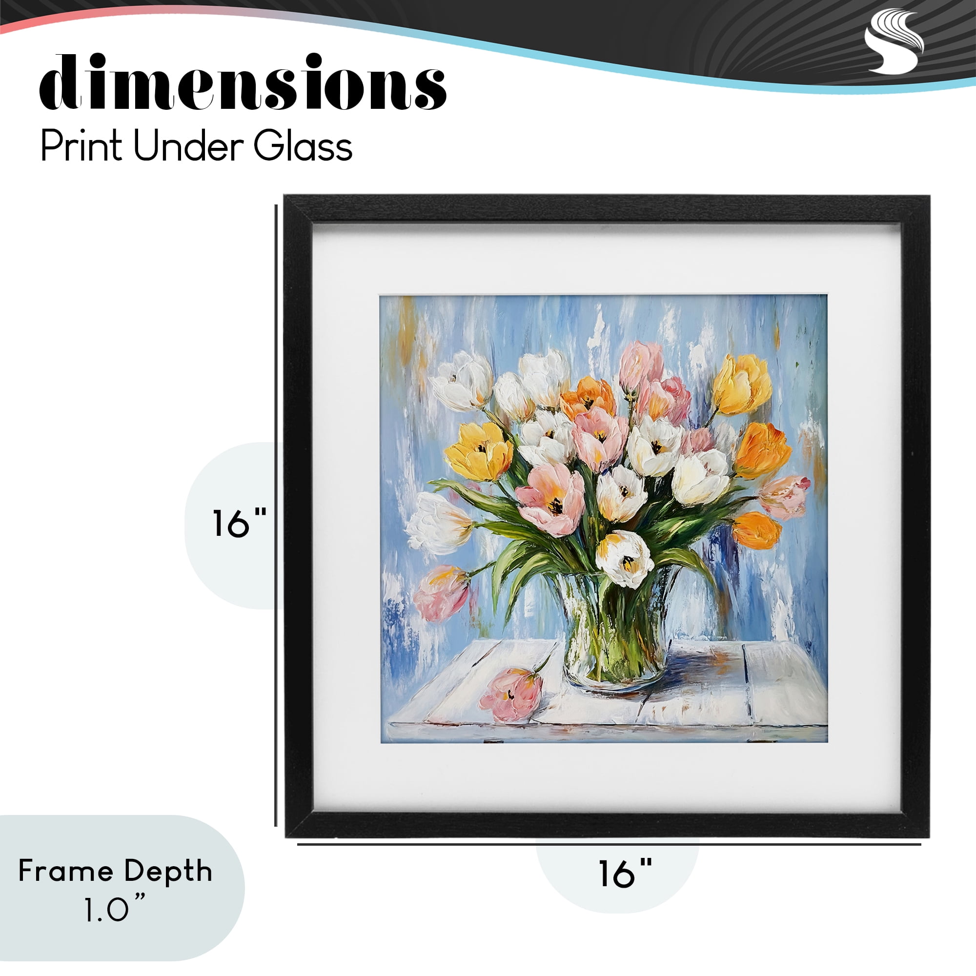 Stupell Industries Her Cottage Garden Tulips Black Framed Print Under Glass, design by Tina LeCour