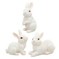thumbnail image 6 of Colaxi Mini Easter Bunny Statue Garden Decoration Set of 3 Easter Party Favor Resin Model DIY Terrarium Crafts for Home Office White, 6 of 9