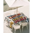 thumbnail image 3 of 54x80 Inch Outdoor Tablecloth with Umbrella Hole Zipper Rectangle Orange Blue Words Rectangular Tablecloths Outside Waterproof Funny Words Cartoon Luck Patio Table Cloth Cover for Picnic Party, 3 of 8