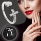 thumbnail image 1 of Anillos para mujer, regalos para mujer, anillo geométrico abierto con forma de corazón de melocotón y diamantes para niñas., 1 of 5