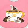 thumbnail image 4 of Inktastic Cute Hot Chocolate Hedgehogs Boys or Girls Baby Bib, 4 of 4