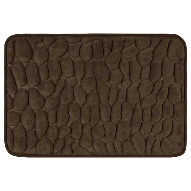 Alfombrillas de baño de espuma de memoria REGALWOVEN, ultra suaves, antideslizantes, absorbentes de agua, alfombra de baño de secado rápido, marrón, 16" x 24"
