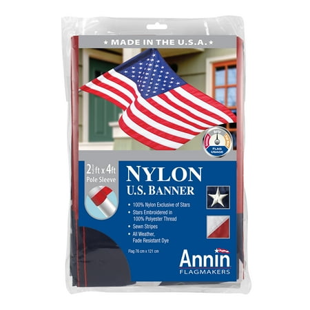 Annin 2.5'x4' U.S. Banner with Aluminum Pole and Bracket Value Bundle