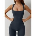 thumbnail image 7 of Arvbitana Women's Full-Length Tank Jumpsuit Solid Color Sleeveless Square Neck Bodycon Romper Pants Ladies Casual Bodysuit for Yoga, 7 of 7