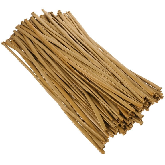 LULULION 100Pcs Premium Latex Long Balloons Golden Color for Balloon Modelling and Decorative Party Use