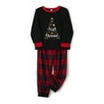 thumbnail image 4 of Family Matching Christmas Pajamas Set Xmas Holidays Sleepwear Christmas Letter Print Top and Plaid Pants Jammies, 4 of 6