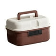 thumbnail image 3 of Siruishop Lockable Storage Box with Code Combination Lock Convenient Security Portable for Storing Documents Car Dorm Household College Red Brown, 3 of 8