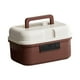 thumbnail image 4 of Caja de almacenamiento con cerradura, organizador de contraseñas, versátil, con asa, portátil, con cerradura de combinación de código para el hogar, Rojo marrón, 4 of 8