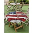 thumbnail image 2 of Round Outdoor Tablecloth With Umbrella Hole And Zipper– 4th of July Waterproof Patio Table Cover for Party, Picnic, Backyard, 60" Dia. , Patriotic Farmhouse American Flag Memorial Day, 2 of 8