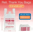 thumbnail image 2 of Reli. Thank You Plastic Bags (350 Count) (11.5" x 6.5" x 21") (White) - Grocery, Shopping Bag, Restaurants, Convenience Store C33, 2 of 3