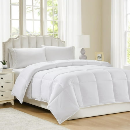 Modern Threads Embossed White Squares Down Alternative Adult Comforter, Queen