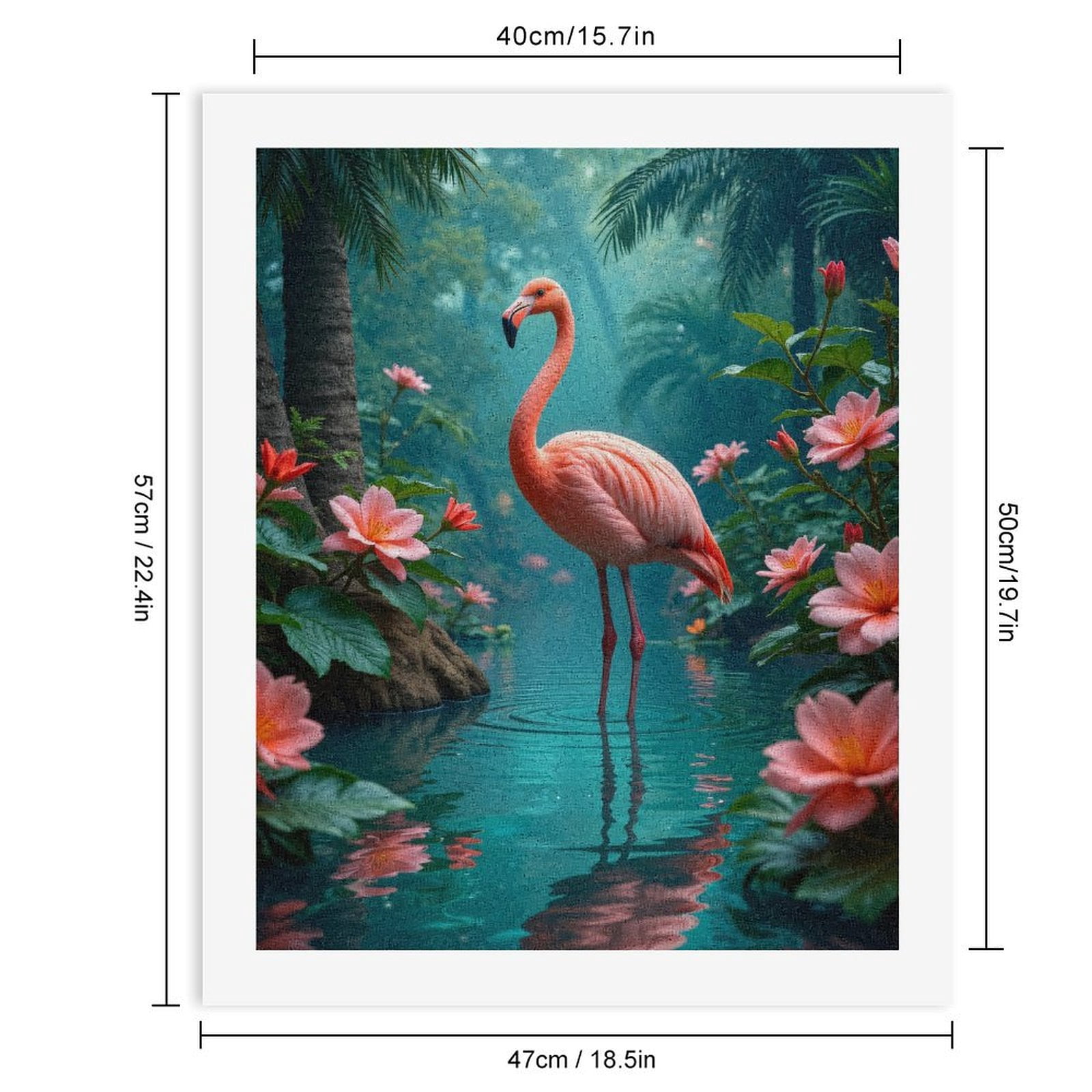 Paint by Numbers Kit for Adults, Pink Flamingo Tropical Paradise Paint by Numbers, Easy Paint by Numbers Kit for Adults Beginner, DIY Adult Paint by Number Kits on Canvas, Home Decor