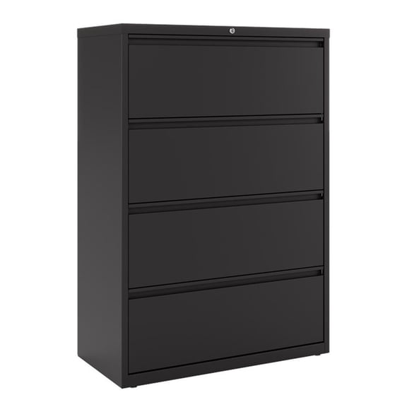 Hirsh 36" Wide 4 Drawer Metal Lateral File Cabinet - Black - 2 units total