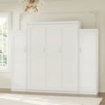 thumbnail image 3 of MODERNLUXE Full Size Murphy Bed,103.89" Large Murphy Bed Wall Bed with 2 Wardrobes and Storage Shelf,Space-Saving for Multipurpose Guest Room or Home Office, White, 3 of 9