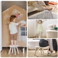thumbnail image 5 of Solid Wooden Step Stool for Kids Adults, 10 inch Short Chair Perfect Matched Sensory Table, Sturdy and Versatile Foot Stool for Bathroom, Kitchen, Bedroom, Plant Stand Natural, 5 of 8