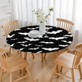 thumbnail image 3 of Halloween Bat Silhouettes Round Fitted Tablecloth with Elastic Edge,Dining Table Cover Waterproof,Outdoor Round Tablecloth for Camping,Dining,Indoor and Outdoor, 3 of 7