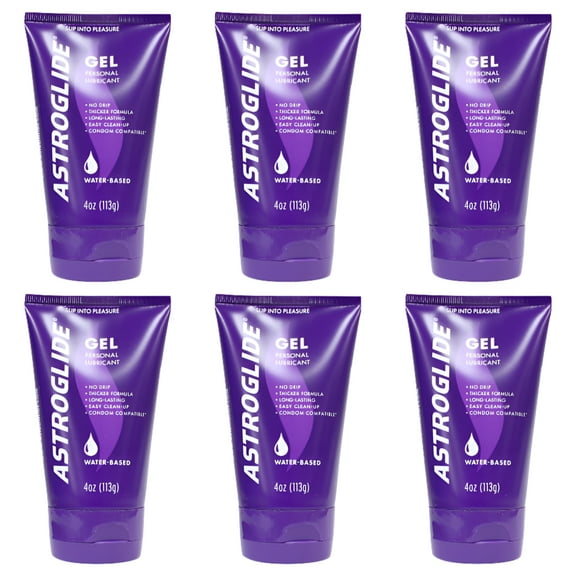 6 Pack - Astroglide Personal Lubricant Gel, 4oz Each
