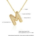 thumbnail image 3 of Z ZACHÉ Bubble Initial Necklace 18K Gold Plated - Dainty Cubic Zirconia for Women Men - Letter M, 3 of 6