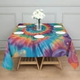 thumbnail image 3 of Colorful Rainbow Tie Dye Spiral Pattern Square Tablecloth,Waterproof Square Table Cover,Wipeable Spillproof Washable Table Cover for Home Kitchen Party Decor 42"X42"(107x107cm), 3 of 6