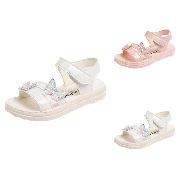 Girls Sandals and Beach Slides for Kids Children Summer Butterfly Diamond Fashion Little Girl Soft Bottom Princess Shoes