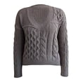 thumbnail image 1 of Suéter George para Mujer, con Cuello V ,Textura Grecas, Chenille Café Talla ECH, 1 of 4