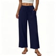 thumbnail image 5 of Tqcoqu Womens Casual Pants Loose High Waist Cropped Palazzo Beach Pants Summer Outfits 2026 Trendy,Navy Women's S-XXL, 5 of 6