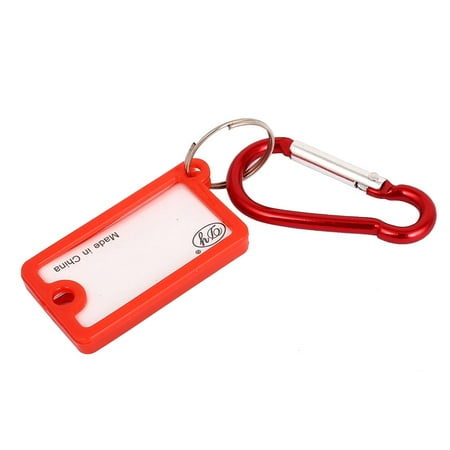 Unique Bargains Name ID Tags Label Luggage Suitcase Bag Keychain Carabiner Hook Red