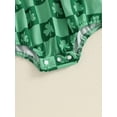 thumbnail image 6 of Suealasg Baby Girls Smocked Romper Flying Sleeve Round Neck Shamrock Print Bubble Bodysuit Infant Newborn Spring One Piece Clothes, 6 of 7