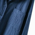 thumbnail image 6 of Fall Shirts for Women 2025 Solid Color Lapel Button Down Cotton Linen Loose Blouse Tops Long Sleeve Shirts for Women, 6 of 7