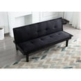 thumbnail image 3 of BSHTI 63.8 inch Armless Tufted Convertible Sleeper Futon Sofa Faux Suede Fabric Sofa Sleeper(Black), 3 of 28