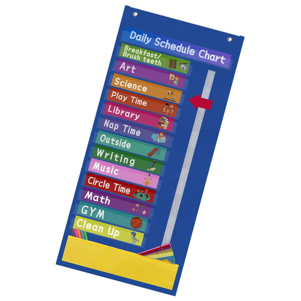 Julam Daily Schedule Chart School Supplies Classroom Pocket Chart