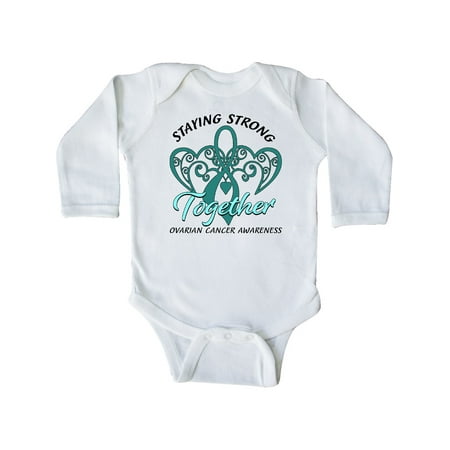 

Inktastic Ovarian Cancer Awareness Staying Strong Together Gift Baby Boy or Baby Girl Long Sleeve Bodysuit