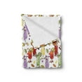 thumbnail image 2 of Bar Soft Flannel Fleece Throw Blanket, Watercolor Style Cocktails Summer Party Drinks Fresh Lime and Cherry Lemon Flavor, Cozy Plush for Indoor and Outdoor Use, 60" x 80", Multicolor, by Ambesonne, 2 of 5