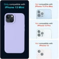 thumbnail image 2 of Compatible with iPhone 13 Mini Case,Liquid Silicone Slim Protective Shockproof Phone Case Cover with Anti-Scratch Microfiber Lining, 5.4 inch (Light Purple), 2 of 13