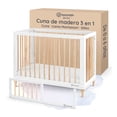 thumbnail image 1 of Cuna de Madera Convertible 3 en 1 Esquimal - Cuna, Cama Montessori y Sillón (Madera-Blanco, 125x65 cm), 1 of 7
