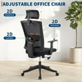 thumbnail image 3 of EDTara Executive Mesh Office Chair, High Back Ergonomic Design with 4D Armrests, Lumbar & Headrest Adjustment, Sliding Seat, Tilt Lock for Home Office, 3 of 8