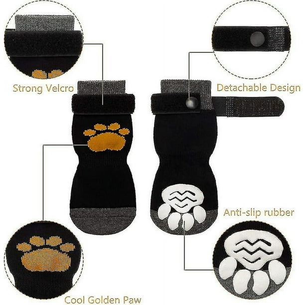 Active Anti Slip Dog Socks For Dogs 2 Pairs Soft Adjustable Paw Protection Dog Grip Socks With Strap Traction Control Other