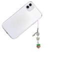 thumbnail image 2 of Lovely Peach Pendant Keychain Elegant Bowknot Flower Beaded Phone Charm Colorful Keyring Ornament for Wallets and Key, 2 of 4