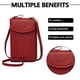 thumbnail image 5 of Bolso bandolera de PU impermeable para mujer para el ocio diario (rojo vino) Tmvgtek Para Estrenar, 5 of 9