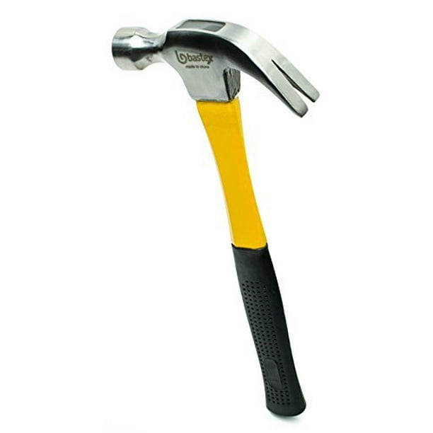 Bastex 16oz Fiberglass Hammers, Claw Hammer Comfort Non Slip Handle and Curved Rip Claw
